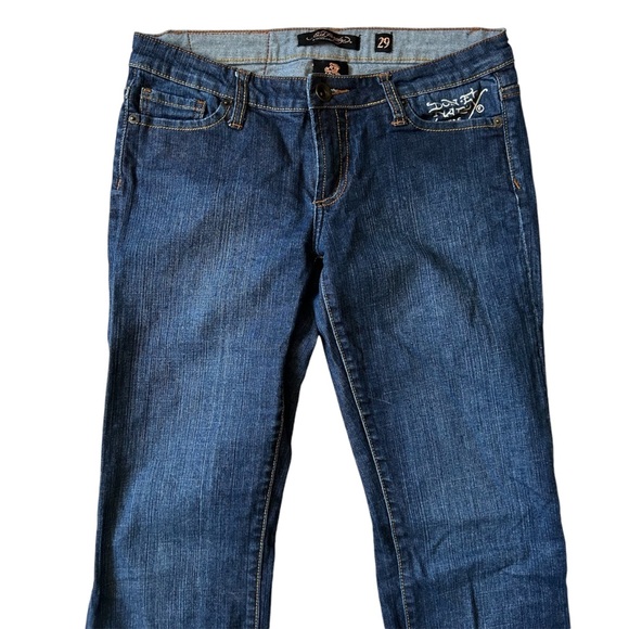 ED HARDY Logo Spellout Jeans Flare Denim Size 29 - Picture 5 of 6